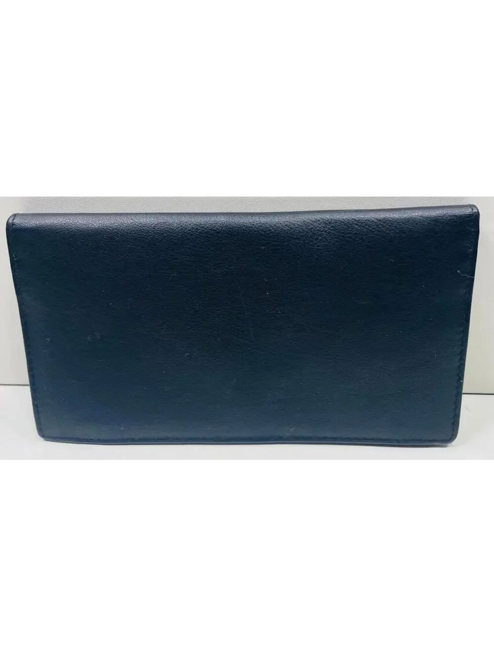 UNC Logo Black Leather Bifold Wallet Checkbook Cover Card Case
